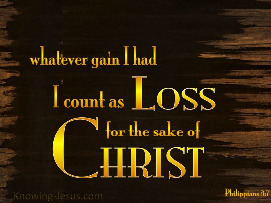 Philippians 3:7 My Gain I Count As Loss (yellow)